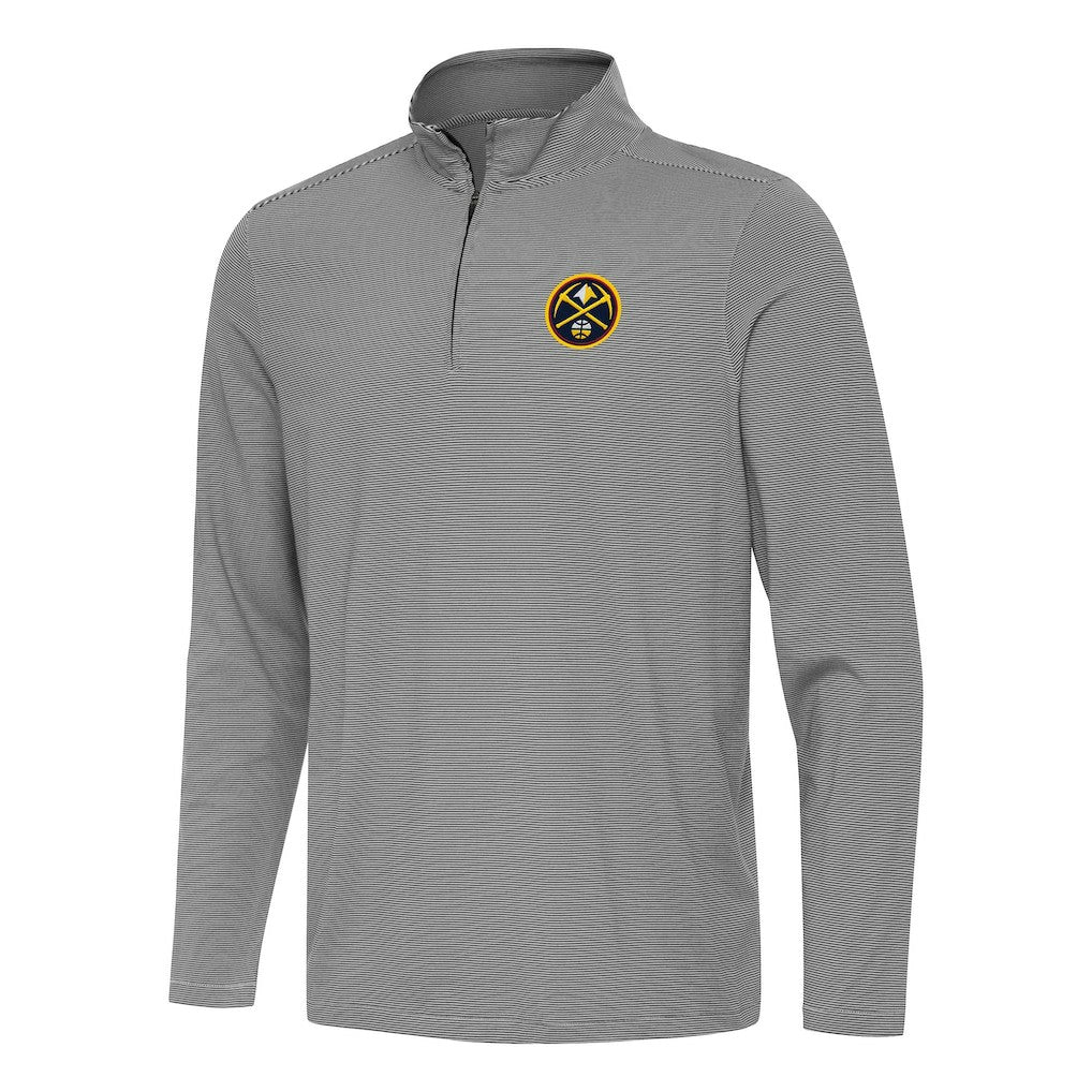 Denver Nuggets Antigua Twine Quarter-Zip Top Black
