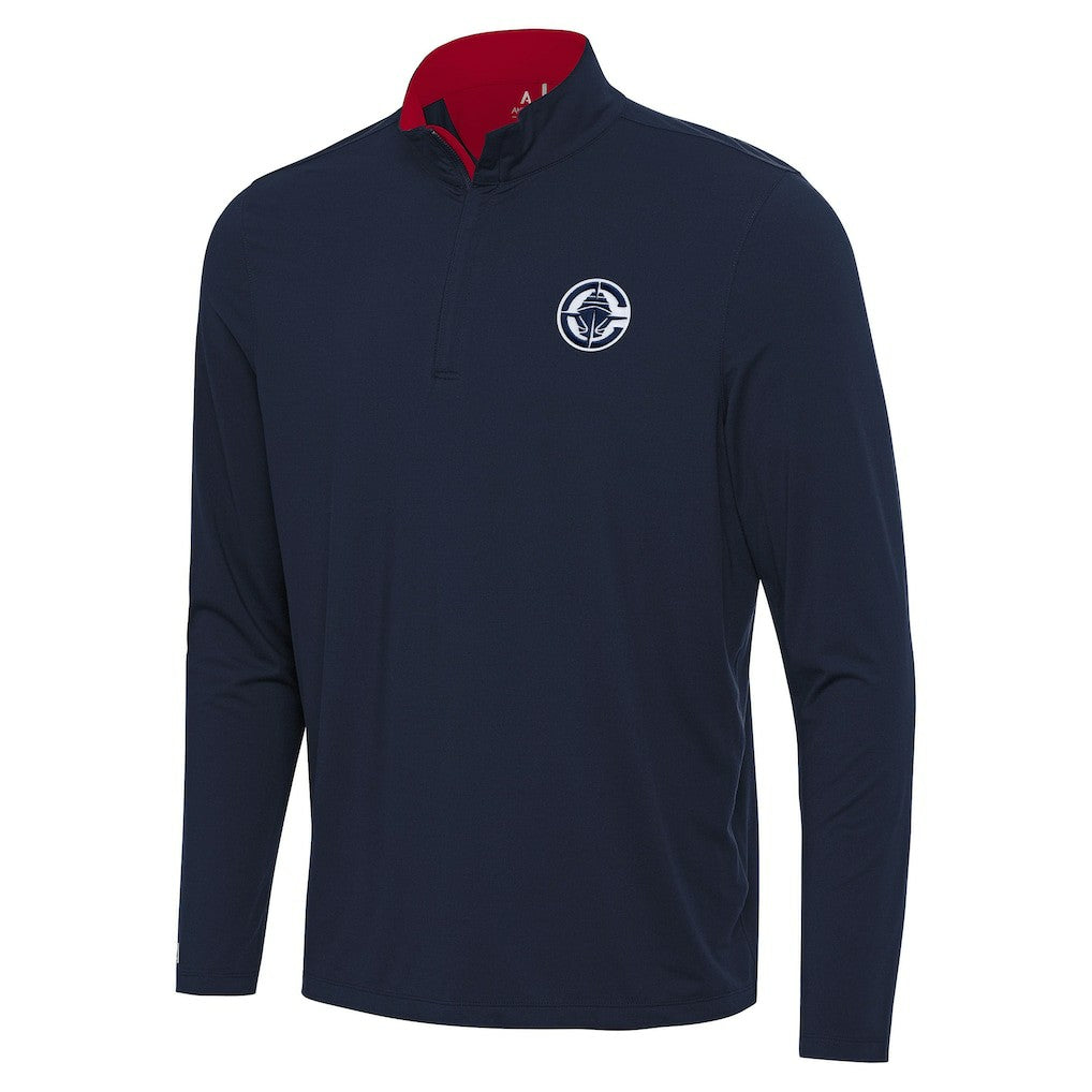 LA Clippers Antigua Content Quarter-Zip Top Navy/Red