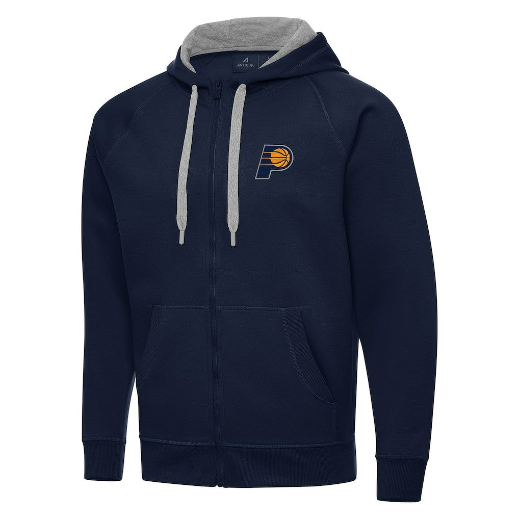 Indiana Pacers Antigua Big & Tall Victory Full-Zip Hoodie Jacket Navy