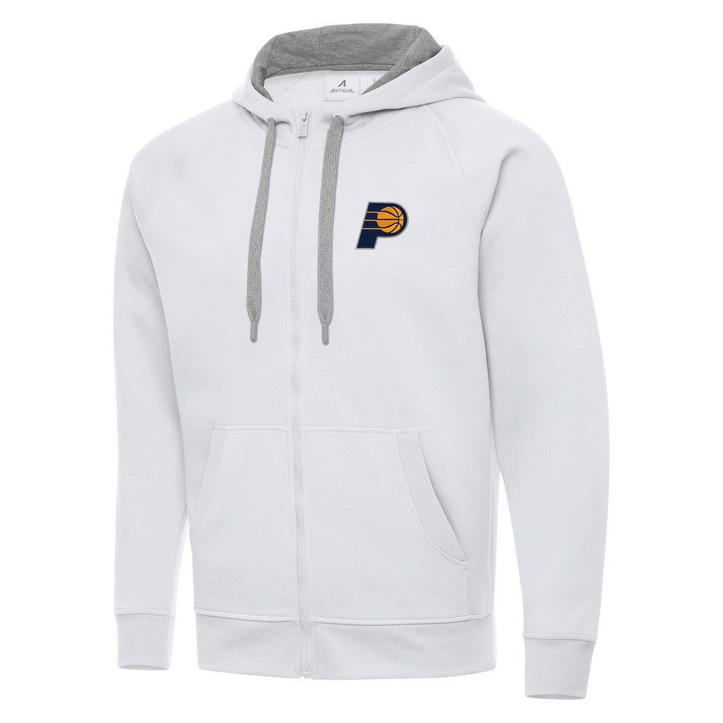 Indiana Pacers Antigua Big & Tall Victory Full-Zip Hoodie Jacket White