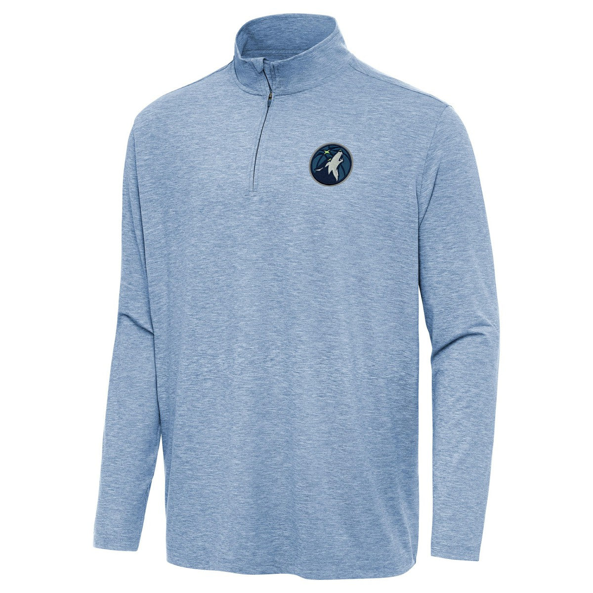 Minnesota Timberwolves Antigua Hunk Quarter-Zip Top Heather Blue