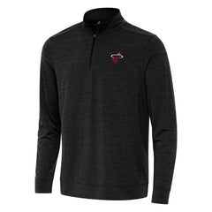 Miami Heat Antigua Bright Quarter-Zip Top Heather Black