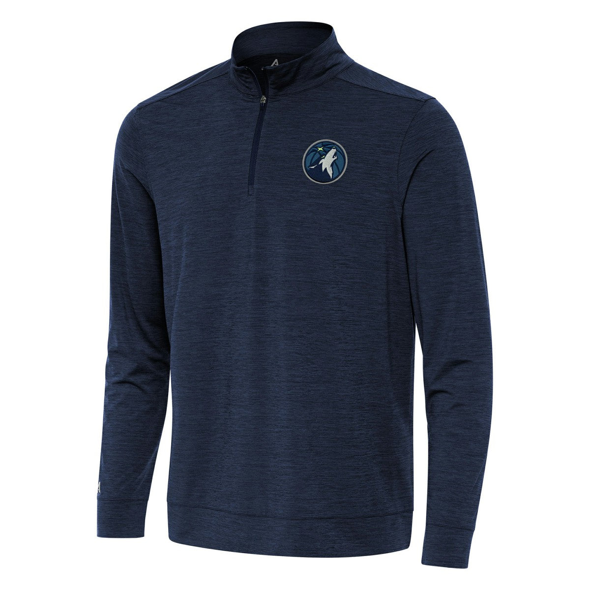 Minnesota Timberwolves Antigua Bright Quarter-Zip Top Heather Navy