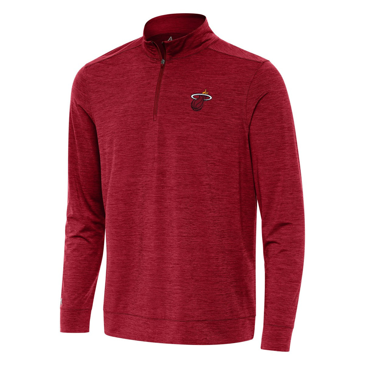 Miami Heat Antigua Bright Quarter-Zip Top Cardinal