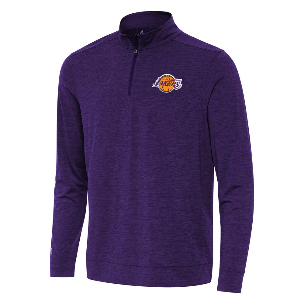 Los Angeles Lakers Antigua Bright Quarter-Zip Top Heather Purple