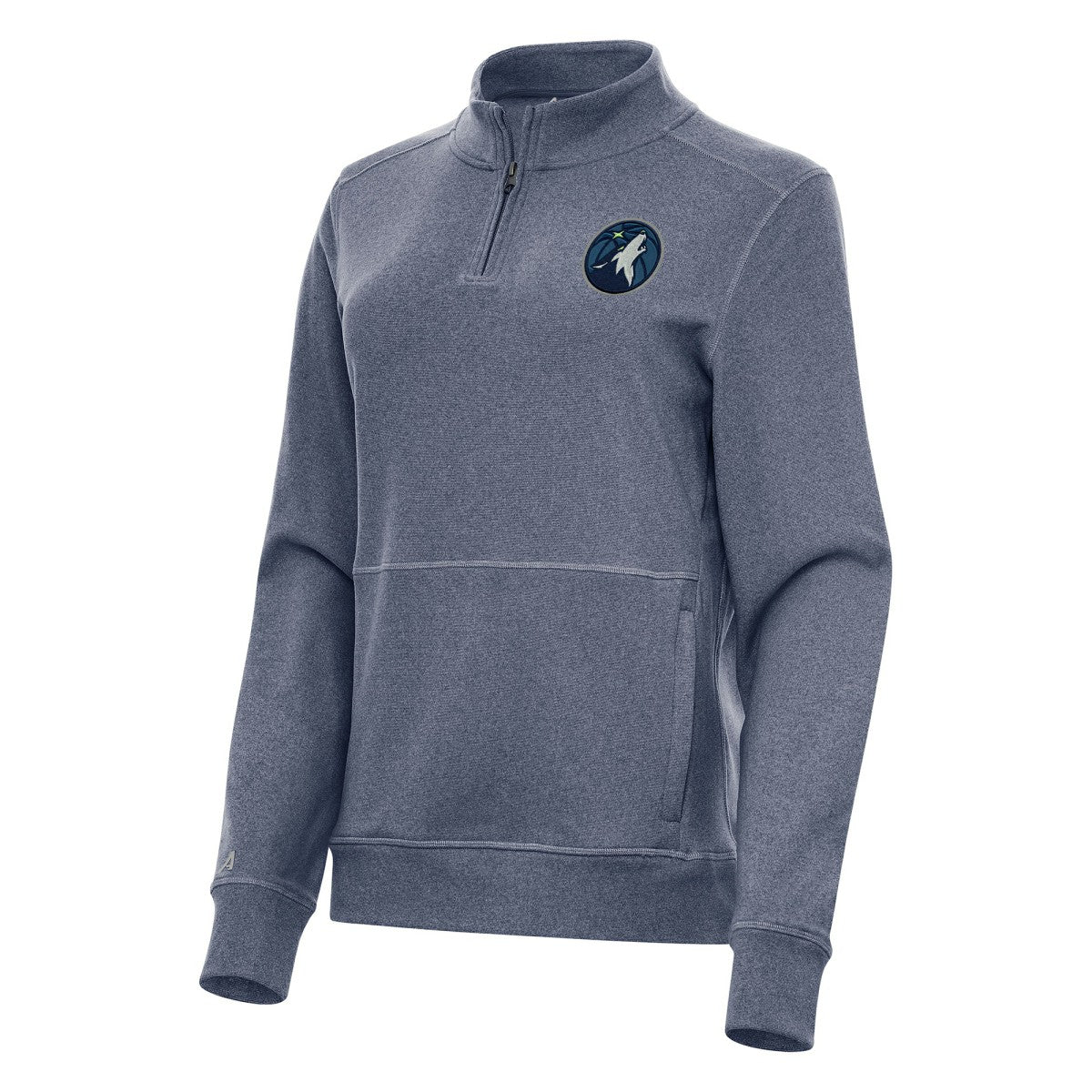 Minnesota Timberwolves Antigua Women's Crush Quarter-Zip Fleece Sweatshirt Heather Navy