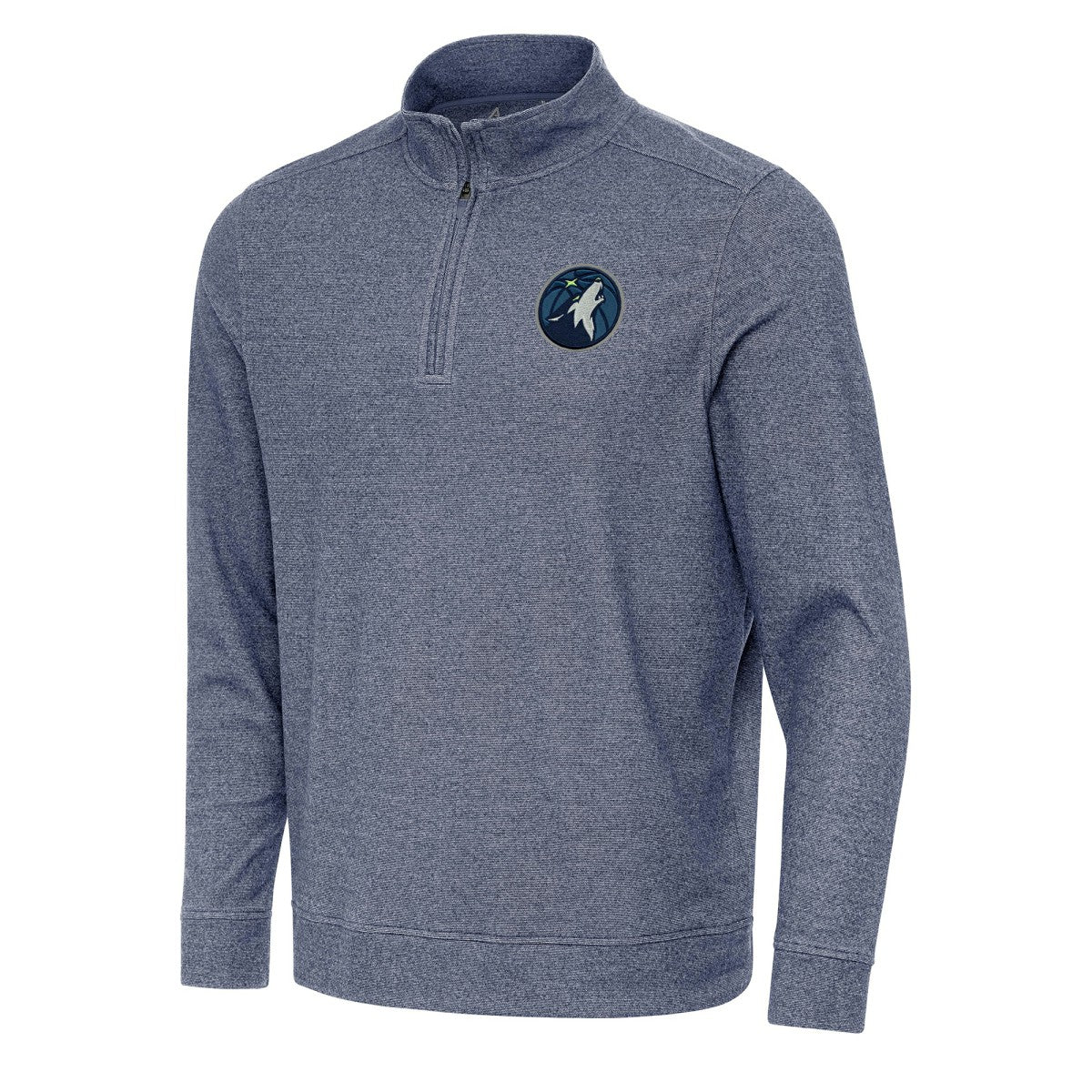 Minnesota Timberwolves Antigua Subtle Quarter-Zip Sweatshirt Heather Navy