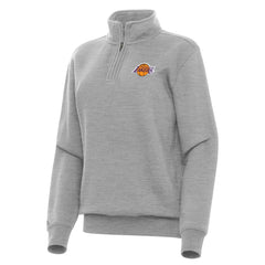 Los Angeles Lakers Antigua Women's Victory Quarter-Zip Sweatshirt Heather Gray