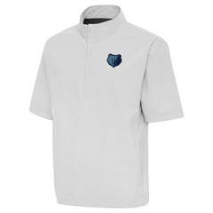 Memphis Grizzlies Antigua Brisk Quarter-Zip Windbreaker Heather Gray