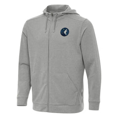 Minnesota Timberwolves Antigua Effortless Full-Zip Hoodie Jacket Heather Gray