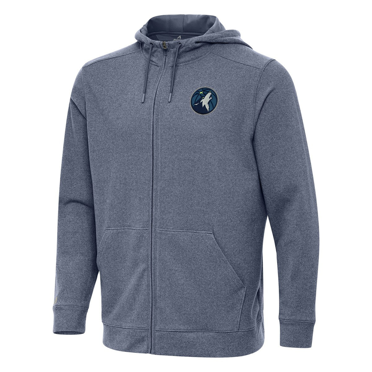 Minnesota Timberwolves Antigua Effortless Full-Zip Hoodie Jacket Heather Navy