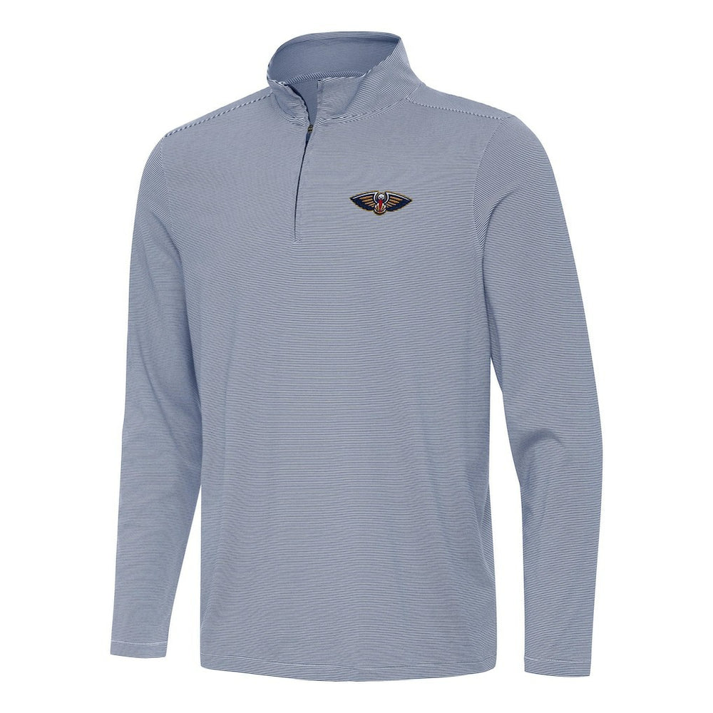 New Orleans Pelicans Antigua Twine Quarter-Zip Top Navy