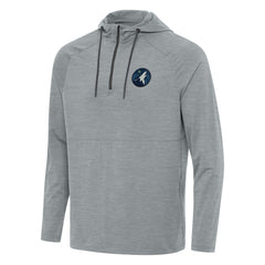 Minnesota Timberwolves Antigua Spikes Raglan Quarter-Zip Hoodie Heather Gray