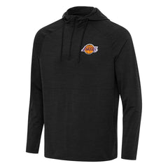 Los Angeles Lakers Antigua Spikes Raglan Quarter-Zip Hoodie Heather Black
