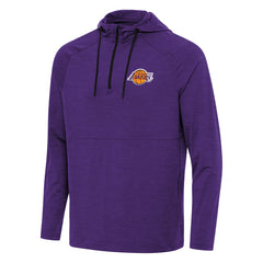 Los Angeles Lakers Antigua Spikes Raglan Quarter-Zip Hoodie Heather Purple