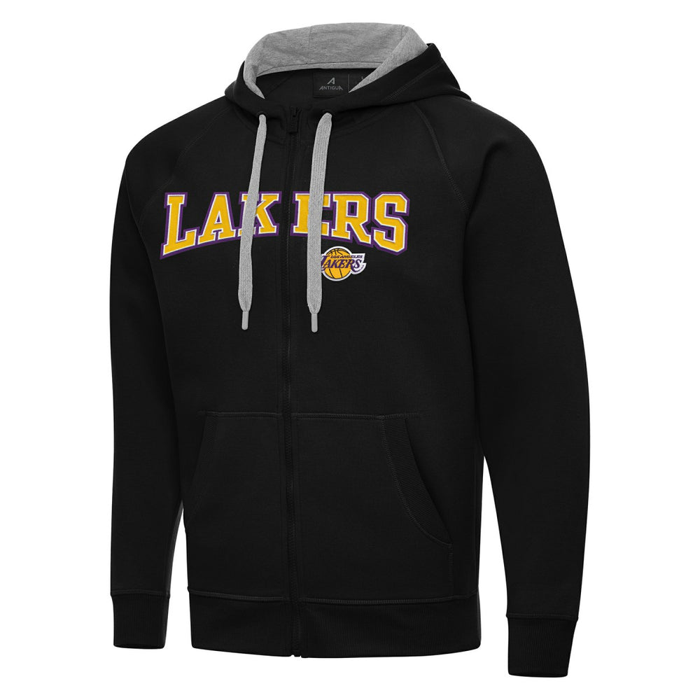 Los Angeles Lakers Antigua Big & Tall Victory Full-Zip Hoodie Jacket Black