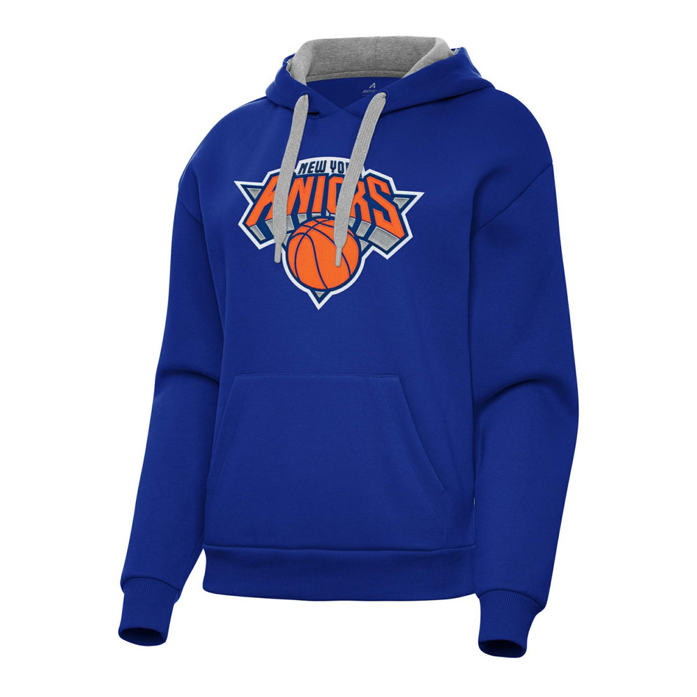 New York Knicks Antigua Women's Victory Pullover Hoodie Royal