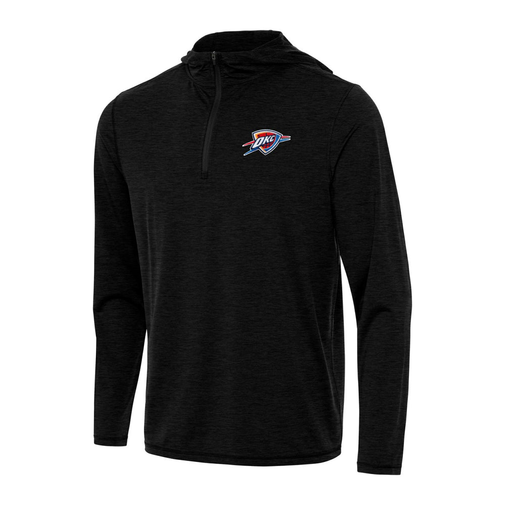 Oklahoma City Thunder Antigua Tidy Quarter-Zip Hoodie Heather Black