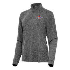 Oklahoma City Thunder Antigua Women's Mentor Quarter-Zip Mock Long Sleeve Top Heather Black