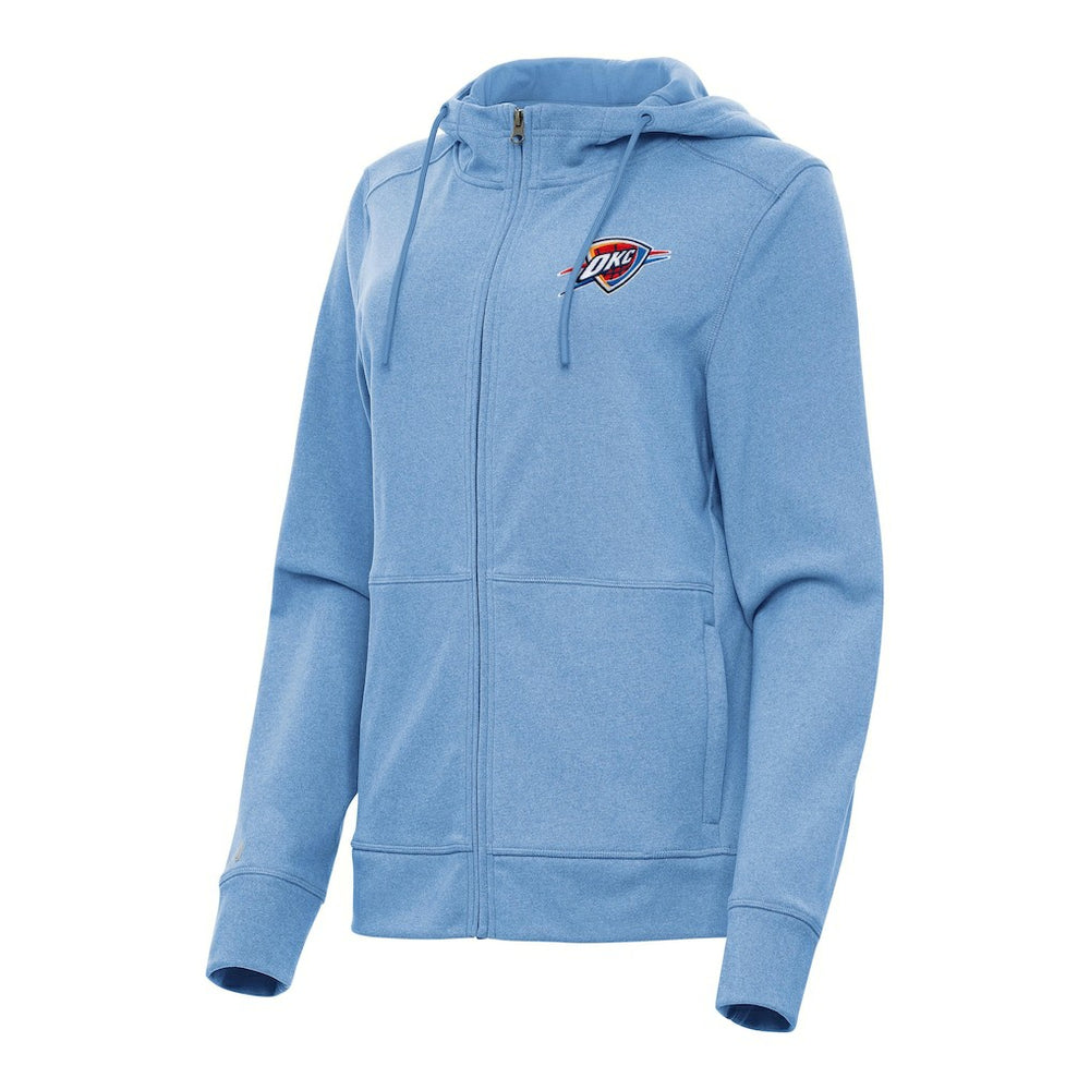 Oklahoma City Thunder Antigua Women's Seeker Full-Zip Hoodie Jacket Heather Powder Blue