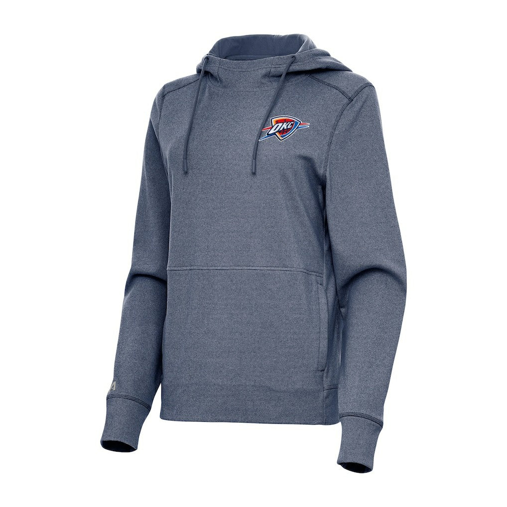 Oklahoma City Thunder Antigua Women's Justice Pullover Hoodie Heather Navy