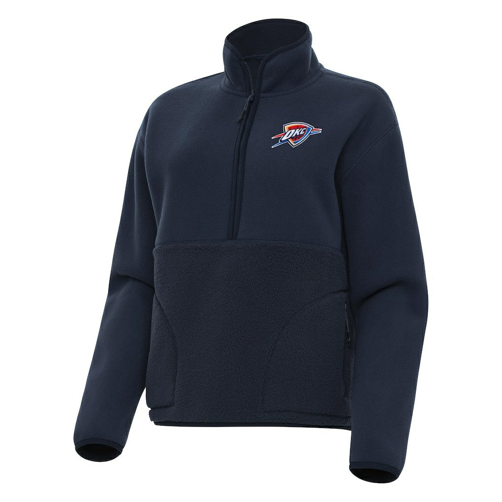 Oklahoma City Thunder Antigua Women's Figure Half-Zip Pullover Sweatshirt Navy
