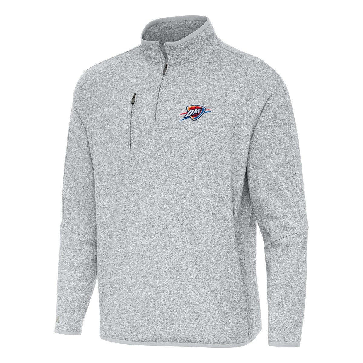 Oklahoma City Thunder Antigua Certain Quarter-Zip Tri-Blend Sweatshirt Heather Gray