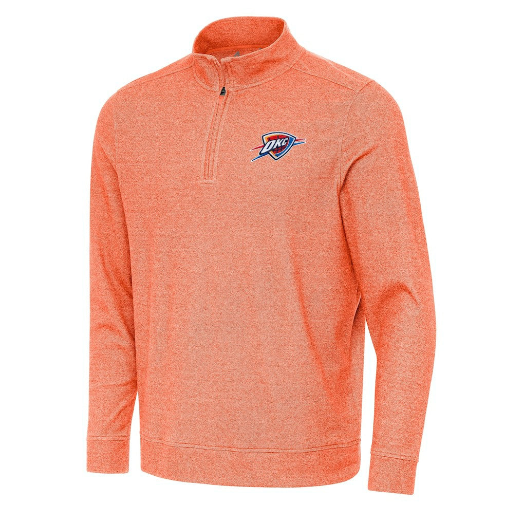 Oklahoma City Thunder Antigua Subtle Quarter-Zip Sweatshirt Heather Orange