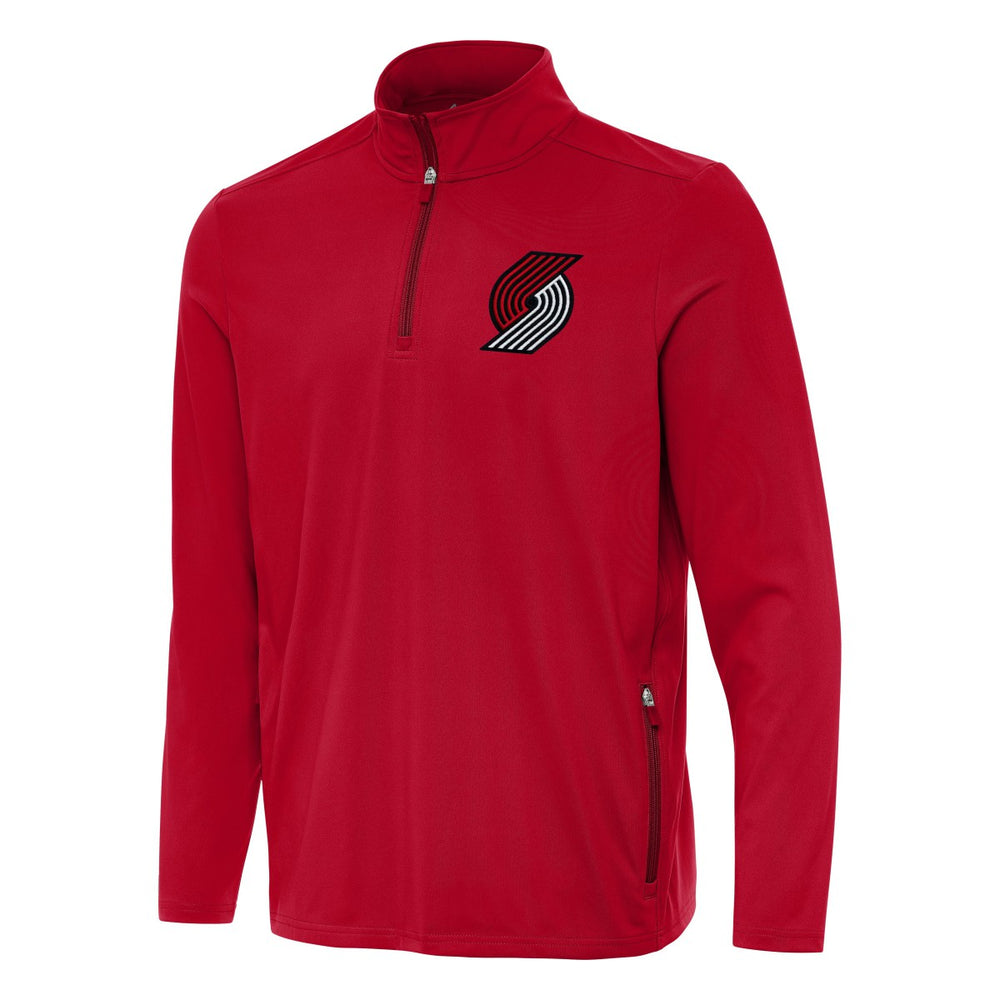 Portland Trail Blazers Antigua Perilous Quarter-Zip Sweatshirt Red