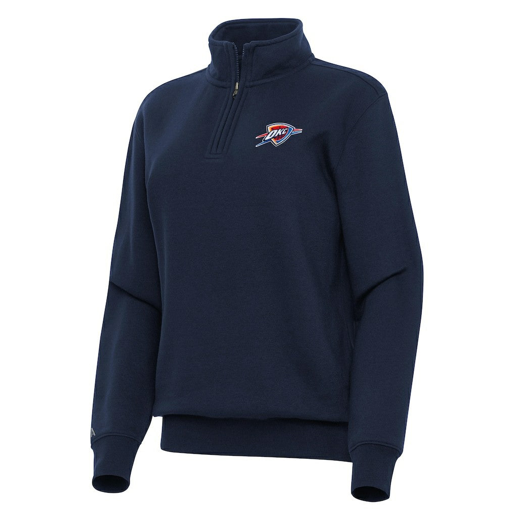 Oklahoma City Thunder Antigua Women's Victory Quarter-Zip Sweatshirt Navy