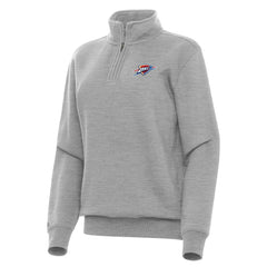 Oklahoma City Thunder Antigua Women's Victory Quarter-Zip Sweatshirt Heather Gray