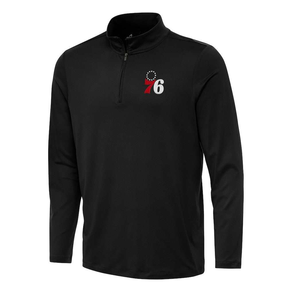 Philadelphia 76ers Antigua Reprocess Quarter-Zip Top Black