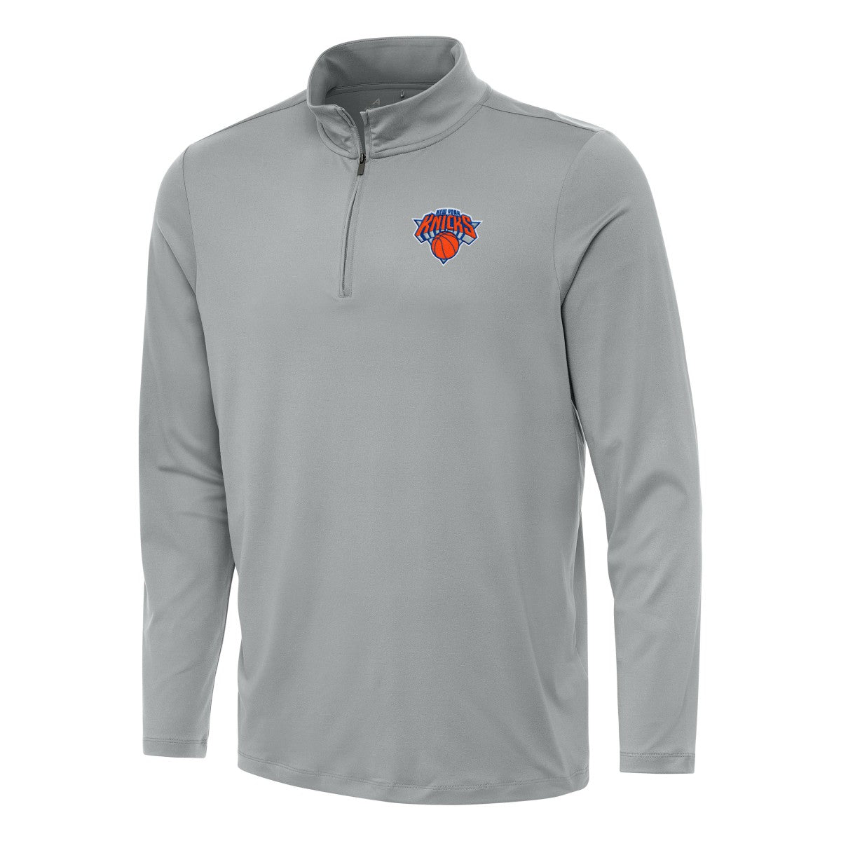 New York Knicks Antigua Reprocess Quarter-Zip Top Gray