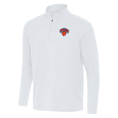 New York Knicks Antigua Intent Quarter-Zip Top White