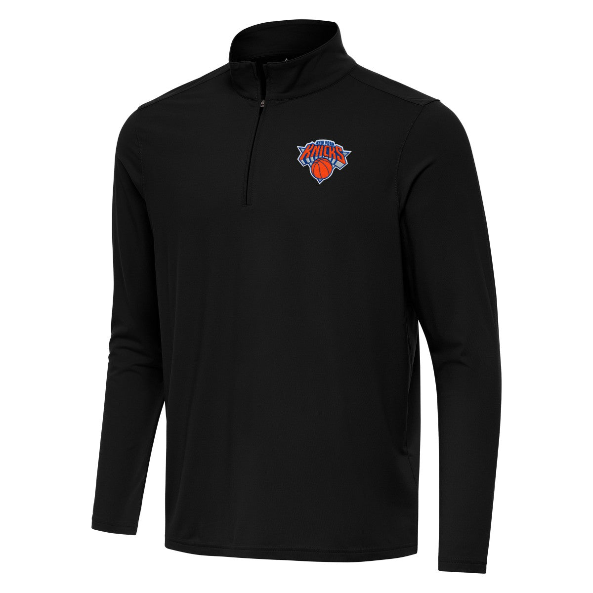 New York Knicks Antigua Intent Quarter-Zip Top Black