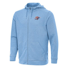 Oklahoma City Thunder Antigua Effortless Full-Zip Hoodie Jacket Heather Powder Blue