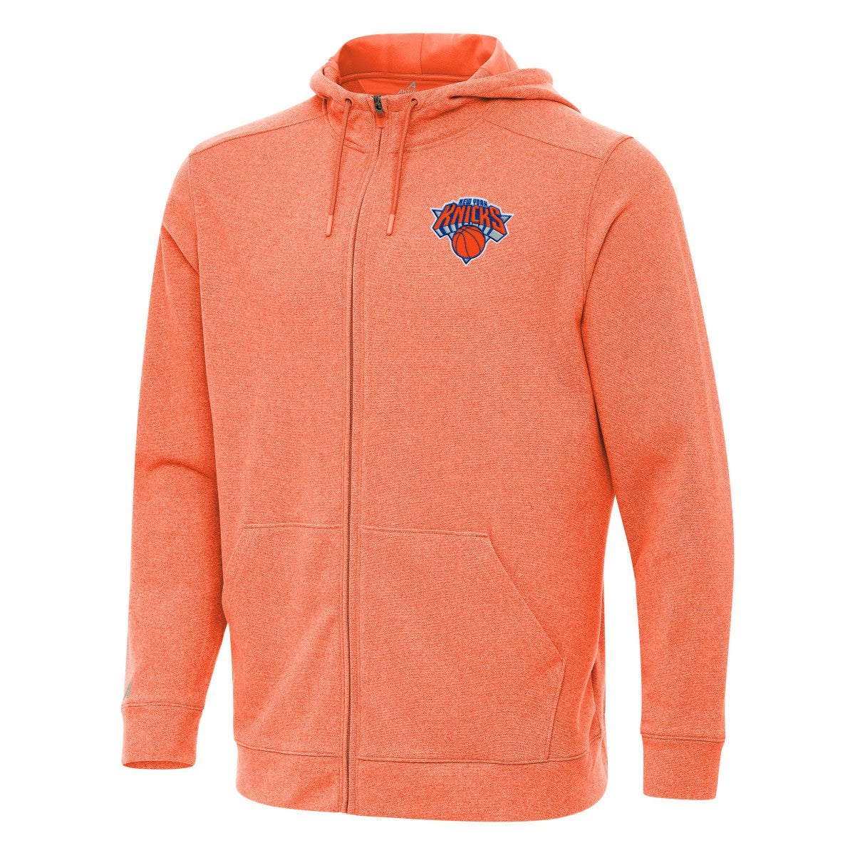 New York Knicks Antigua Effortless Full-Zip Hoodie Jacket Heather Orange