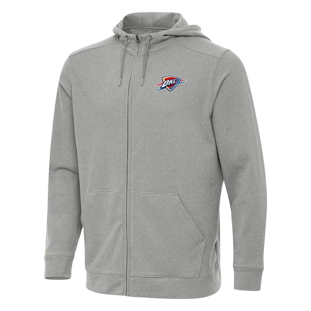Oklahoma City Thunder Antigua Effortless Full-Zip Hoodie Jacket Heather Gray