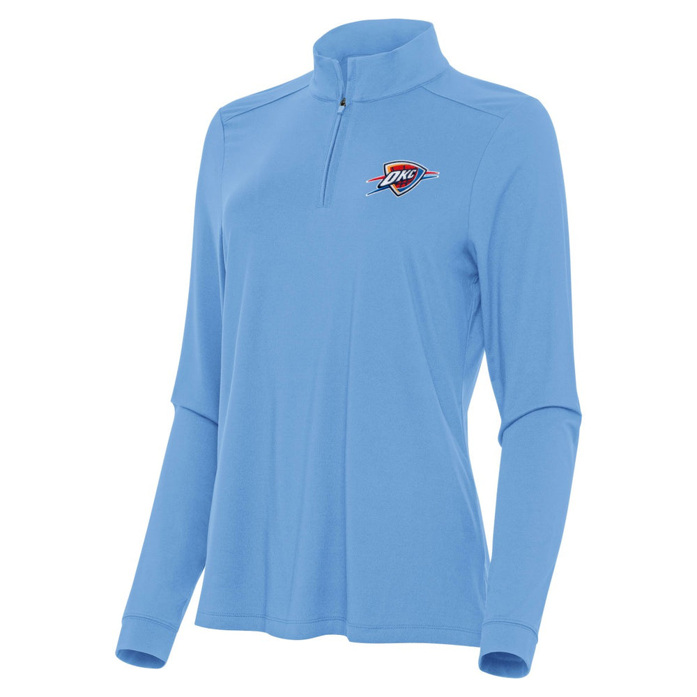 Oklahoma City Thunder Antigua Women's Intent Quarter-Zip Top Light Blue