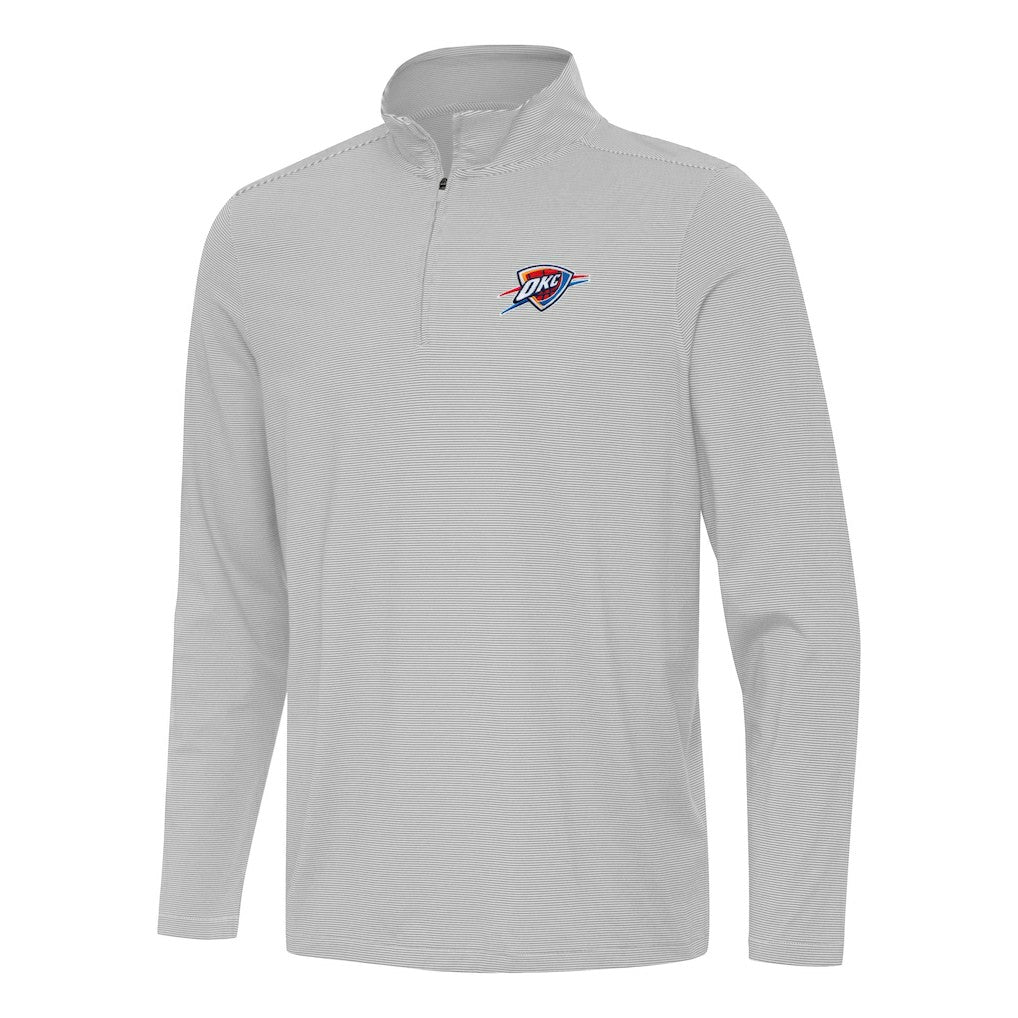 Oklahoma City Thunder Antigua Twine Quarter-Zip Top Gray