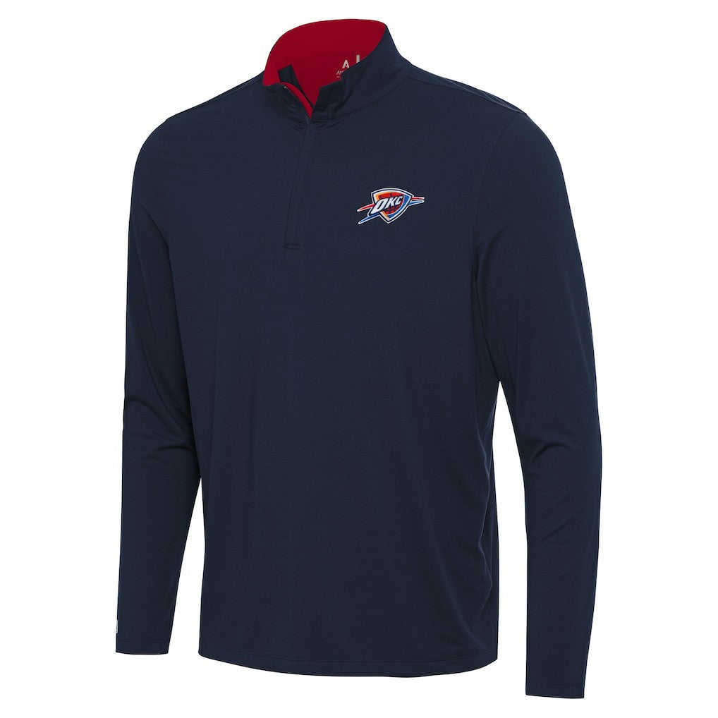 Oklahoma City Thunder Antigua Content Quarter-Zip Top Navy/Red
