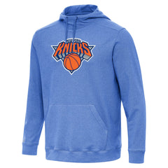 New York Knicks Antigua Cloud Pullover Hoodie Heather Blue