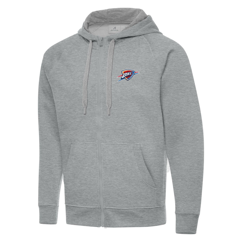 Oklahoma City Thunder Antigua Big & Tall Victory Full-Zip Hoodie Jacket Heather Gray