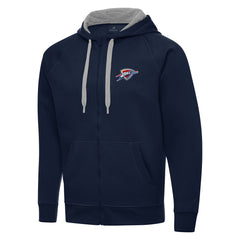 Oklahoma City Thunder Antigua Big & Tall Victory Full-Zip Hoodie Jacket Navy