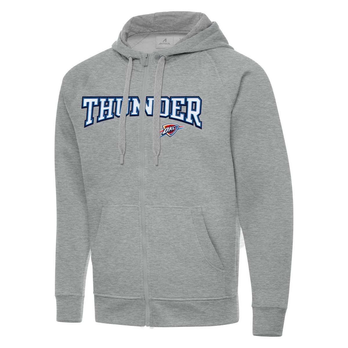 Oklahoma City Thunder Antigua Big & Tall Victory Full-Zip Hoodie Jacket Heather Gray