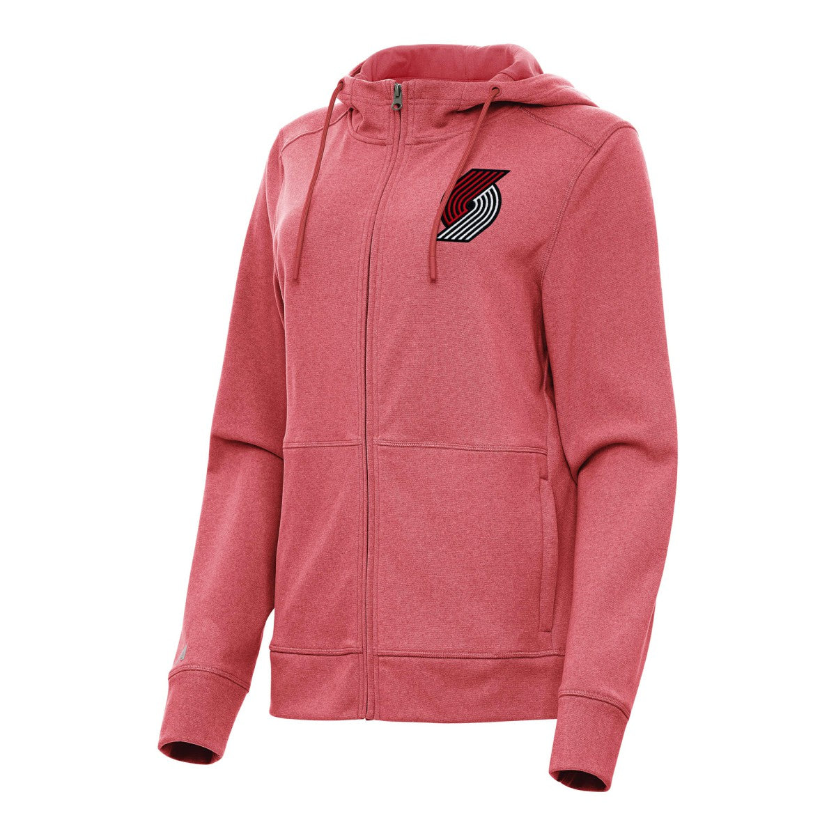 Portland Trail Blazers Antigua Women's Seeker Full-Zip Hoodie Jacket Heather Red