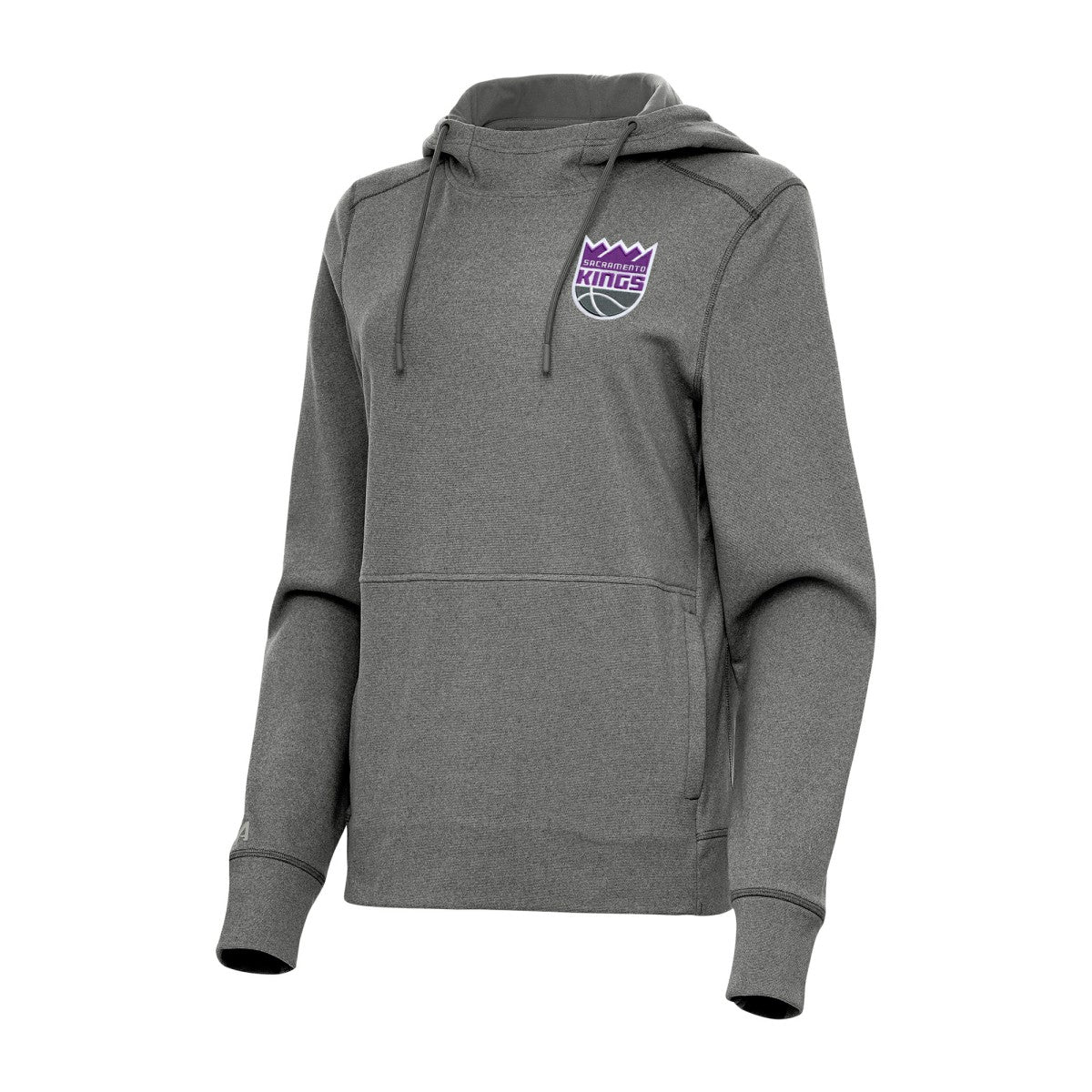 Sacramento Kings Antigua Women's Justice Pullover Hoodie Heather Charcoal