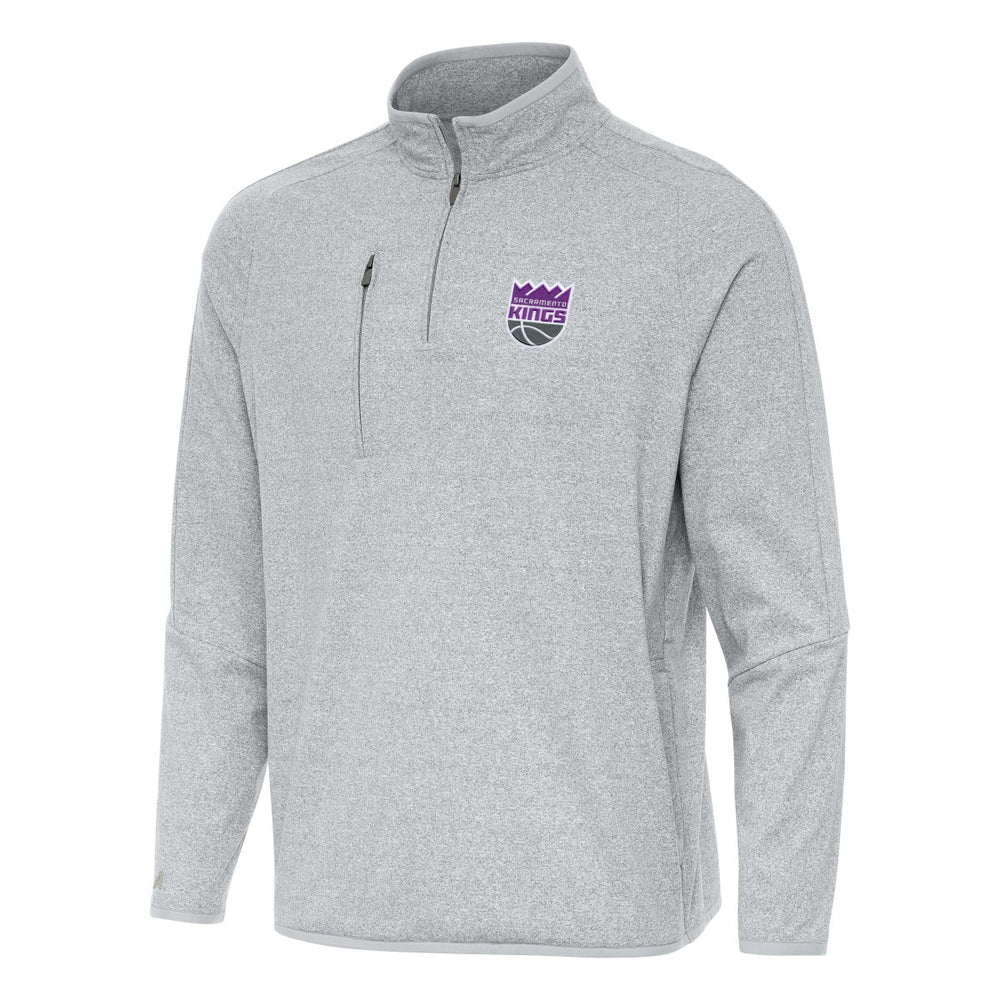 Sacramento Kings Antigua Certain Quarter-Zip Tri-Blend Sweatshirt Heather Gray