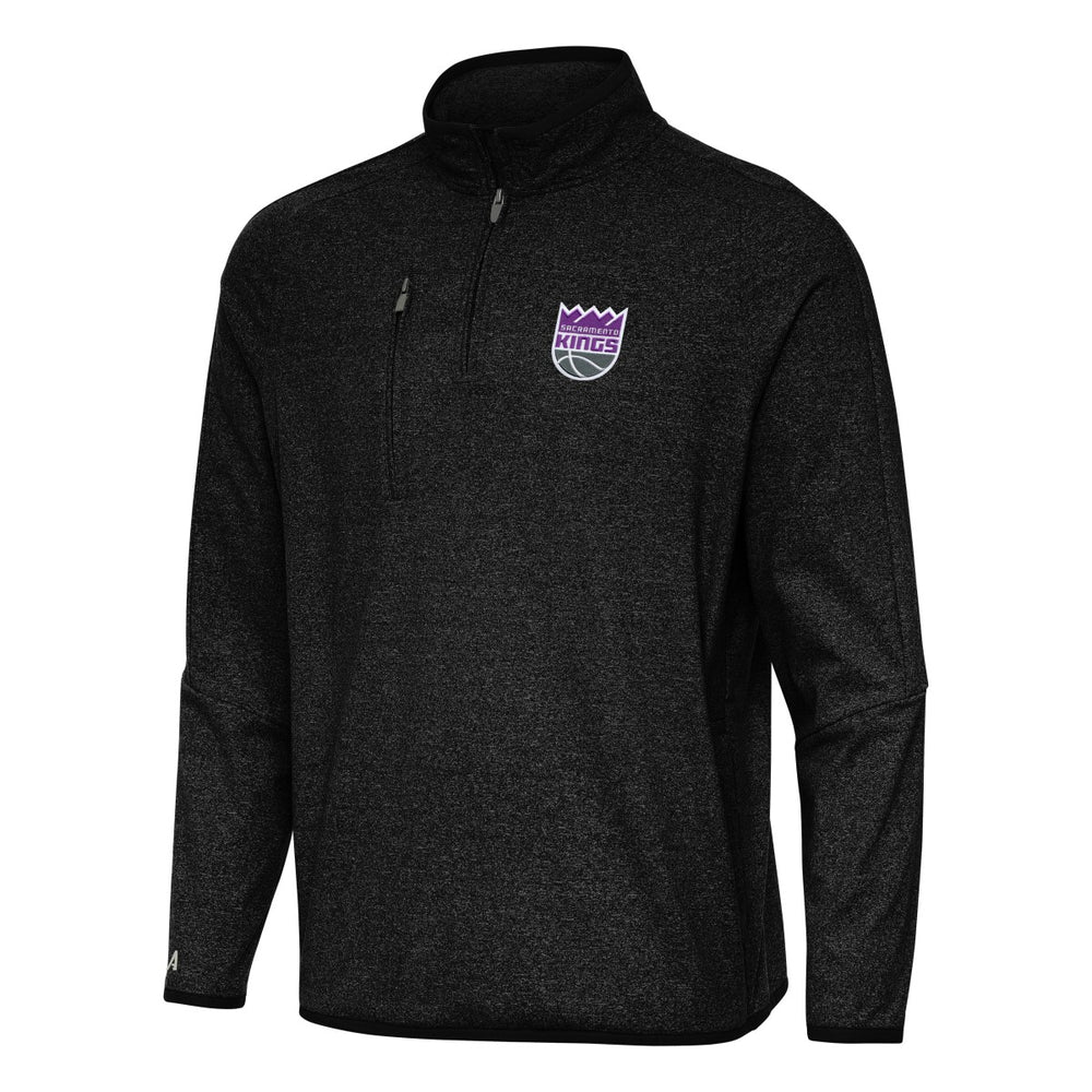 Sacramento Kings Antigua Certain Quarter-Zip Tri-Blend Sweatshirt Heather Black