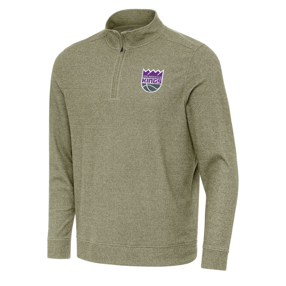 Sacramento Kings Antigua Subtle Quarter-Zip Sweatshirt Olive